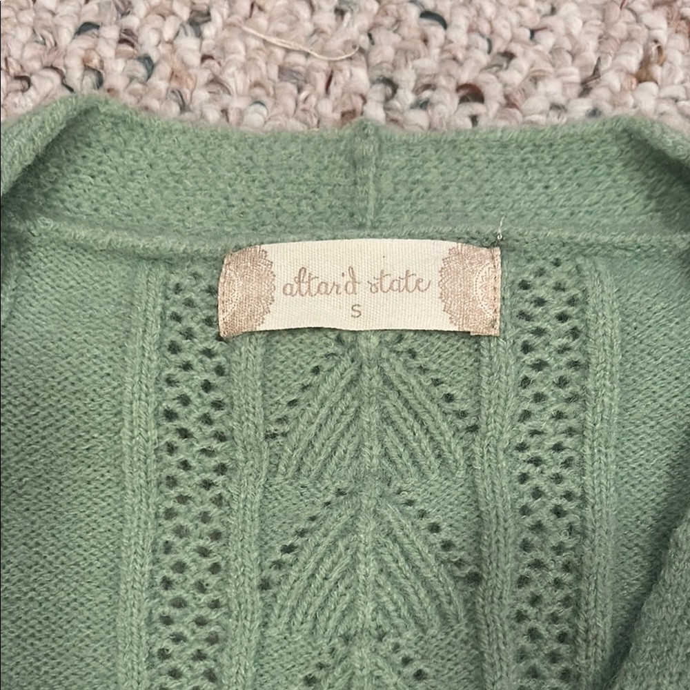 Altar'd State Green Ruffled Cardigan Sweater - Picture 3 of 5